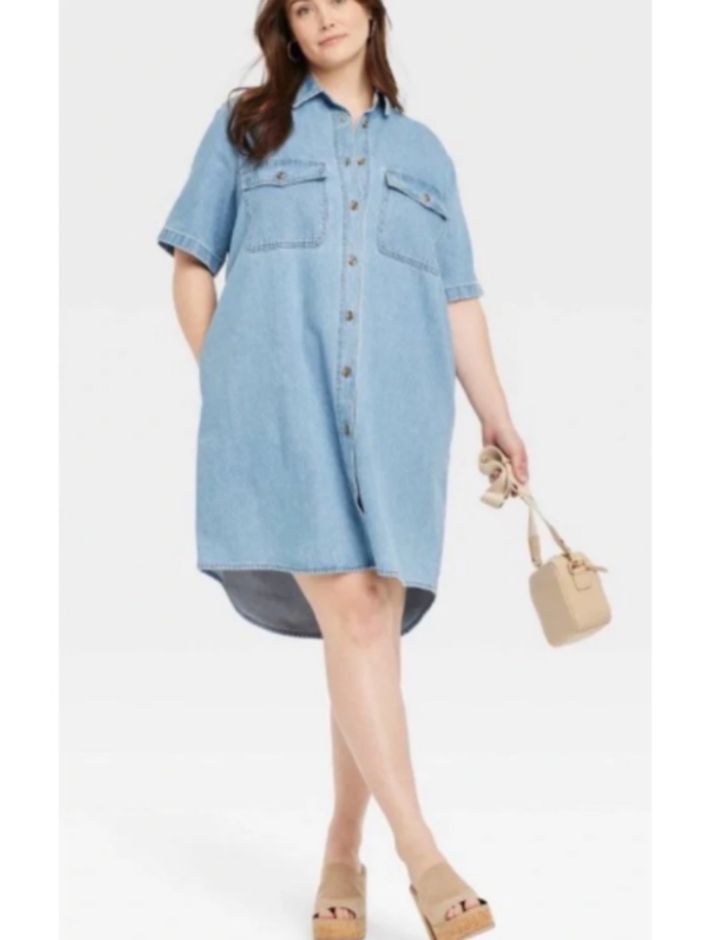 Universal Thread Short Sleeve Denim Shirt Dress
